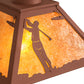 Meyda Lighting Golf 22" 2-Light Rust Pendant Light With Amber Mica Shade Glass