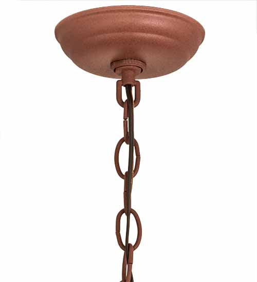 Meyda Lighting Golf 22" 2-Light Rust Pendant Light With Amber Mica Shade Glass