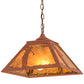 Meyda Lighting Golf 22" 2-Light Rust Pendant Light With Amber Mica Shade Glass