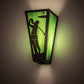 Meyda Lighting Golf 6" Timeless Bronze Wall Sconce With Green Art Shade Glass