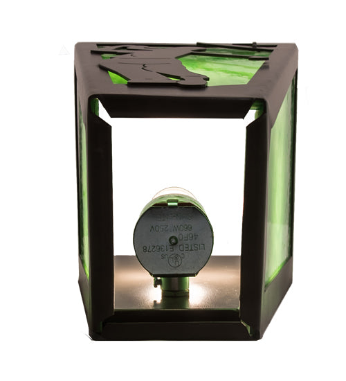 Meyda Lighting Golf 6" Timeless Bronze Wall Sconce With Green Art Shade Glass