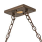 Meyda Lighting Golf 60" 9-Light Antique Copper Island Pendant Light With Silver Mica Shade Glass