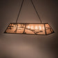 Meyda Lighting Golf 60" 9-Light Antique Copper Island Pendant Light With Silver Mica Shade Glass