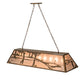 Meyda Lighting Golf 60" 9-Light Antique Copper Island Pendant Light With Silver Mica Shade Glass