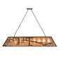 Meyda Lighting Golf 60" 9-Light Antique Copper Island Pendant Light With Silver Mica Shade Glass