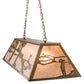 Meyda Lighting Golf 60" 9-Light Antique Copper Island Pendant Light With Silver Mica Shade Glass