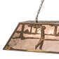 Meyda Lighting Golf 60" 9-Light Antique Copper Island Pendant Light With Silver Mica Shade Glass