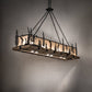 Meyda Lighting Golf 72" 4-Light Blackwash & Faux Walnut Wood Island Pendant Light With Silver Mica Shade Glass