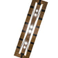 Meyda Lighting Golf 72" 4-Light Blackwash & Faux Walnut Wood Island Pendant Light With Silver Mica Shade Glass