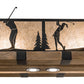 Meyda Lighting Golf 72" 4-Light Blackwash & Faux Walnut Wood Island Pendant Light With Silver Mica Shade Glass