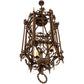 Meyda Lighting Gordes 28" 3-Light Gilded Tobacco Chandelier With Ivory Faux Candlelight