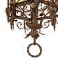 Meyda Lighting Gordes 28" 3-Light Gilded Tobacco Chandelier With Ivory Faux Candlelight