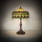 Meyda Lighting Gorham 26" 2-Light Mahogany Bronze Table Lamp With Multi-Colored Shade Glass