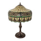 Meyda Lighting Gorham 26" 2-Light Mahogany Bronze Table Lamp With Multi-Colored Shade Glass
