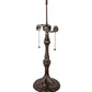 Meyda Lighting Gorham 26" 2-Light Mahogany Bronze Table Lamp With Multi-Colored Shade Glass