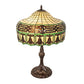 Meyda Lighting Gorham 26" 2-Light Mahogany Bronze Table Lamp With Multi-Colored Shade Glass
