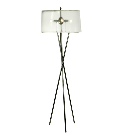 Meyda Lighting Gossamer 68" 4-Light Nickel Floor Lamp With Clear Acrylic Shade