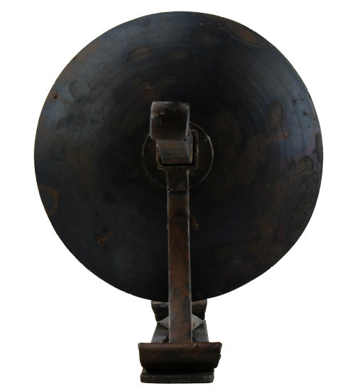 Meyda Lighting Gothic 13" Hand Rubbed Rusted & Waxed Iron Bobeche Wall Sconce With Candle Holder