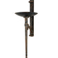 Meyda Lighting Gothic 13" Hand Rubbed Rusted & Waxed Iron Bobeche Wall Sconce With Candle Holder