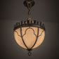 Meyda Lighting Gothic 14" 3-Light Polished Nickel Inverted Pendant Light With White Art Shade Glass