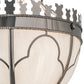 Meyda Lighting Gothic 14" 3-Light Polished Nickel Inverted Pendant Light With White Art Shade Glass
