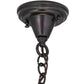 Meyda Lighting Gothic 16" 4-Light Chemical Antique Brass Inverted Pendant Light With White Opal & Red Cathedral Ripple Art Shade Glass