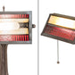 Meyda Lighting Gothic 16" Mahogany Bronze Mission Banker's Table Lamp With Beige & Red Art Shade Glass