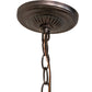 Meyda Lighting Gothic 20" 3-Light Craftsman Brown Highlights Inverted Pendant Light With Frosted Seeded Shade Glass