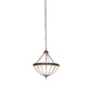 Meyda Lighting Gothic 20" 3-Light Craftsman Brown Highlights Inverted Pendant Light With Frosted Seeded Shade Glass