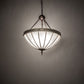 Meyda Lighting Gothic 20" 3-Light Craftsman Brown Highlights Inverted Pendant Light With Frosted Seeded Shade Glass