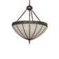 Meyda Lighting Gothic 20" 3-Light Craftsman Brown Highlights Inverted Pendant Light With Frosted Seeded Shade Glass