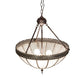 Meyda Lighting Gothic 20" 3-Light Craftsman Brown Highlights Inverted Pendant Light With Frosted Seeded Shade Glass