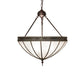 Meyda Lighting Gothic 20" 3-Light Craftsman Brown Highlights Inverted Pendant Light With Frosted Seeded Shade Glass