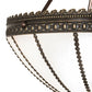 Meyda Lighting Gothic 20" 3-Light Craftsman Brown Highlights Inverted Pendant Light With Frosted Seeded Shade Glass