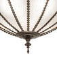 Meyda Lighting Gothic 20" 3-Light Craftsman Brown Highlights Inverted Pendant Light With Frosted Seeded Shade Glass