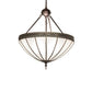 Meyda Lighting Gothic 20" 3-Light Craftsman Brown Highlights Inverted Pendant Light With Frosted Seeded Shade Glass