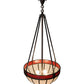 Meyda Lighting Gothic 20" 4-Light Weathered Antique Brass Inverted Pendant Light With Red & White Shade Glass