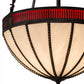Meyda Lighting Gothic 20" 4-Light Weathered Antique Brass Inverted Pendant Light With Red & White Shade Glass