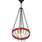 Meyda Lighting Gothic 20" 4-Light Weathered Antique Brass Inverted Pendant Light With White Opal & Red Cathedral Ripple Art Shade Glass