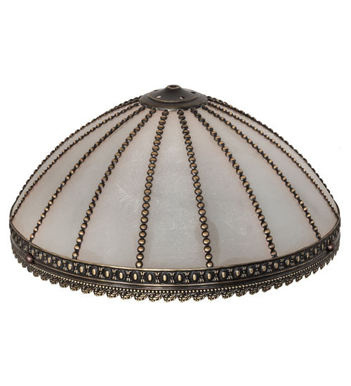 Meyda Lighting Gothic 20" Craftsman Brown Highlights Bent Frosted Seeded Shade Glass