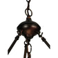 Meyda Lighting Gothic 21" 3-Light Craftsman Brown Highlighted Inverted Pendant Light With Beige Art Shade Glass