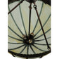 Meyda Lighting Gothic 21" 3-Light Craftsman Brown Highlighted Inverted Pendant Light With Beige Art Shade Glass