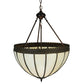 Meyda Lighting Gothic 21" 3-Light Craftsman Brown Highlighted Inverted Pendant Light With Beige Art Shade Glass