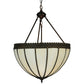 Meyda Lighting Gothic 21" 3-Light Craftsman Brown Highlighted Inverted Pendant Light With Beige Art Shade Glass