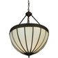 Meyda Lighting Gothic 21" 3-Light Craftsman Brown Highlighted Inverted Pendant Light With Beige Art Shade Glass