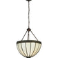 Meyda Lighting Gothic 21" 3-Light Craftsman Brown Highlighted Inverted Pendant Light With Beige Art Shade Glass