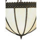 Meyda Lighting Gothic 21" 3-Light Craftsman Brown Highlighted Inverted Pendant Light With Beige Art Shade Glass