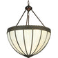 Meyda Lighting Gothic 21" 3-Light Craftsman Brown Highlighted Inverted Pendant Light With Beige Art Shade Glass