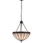 Meyda Lighting Gothic 21" 3-Light Craftsman Brown Inverted Pendant Light With White Art Shade Glass