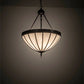 Meyda Lighting Gothic 21" 3-Light Craftsman Brown Inverted Pendant Light With White Art Shade Glass